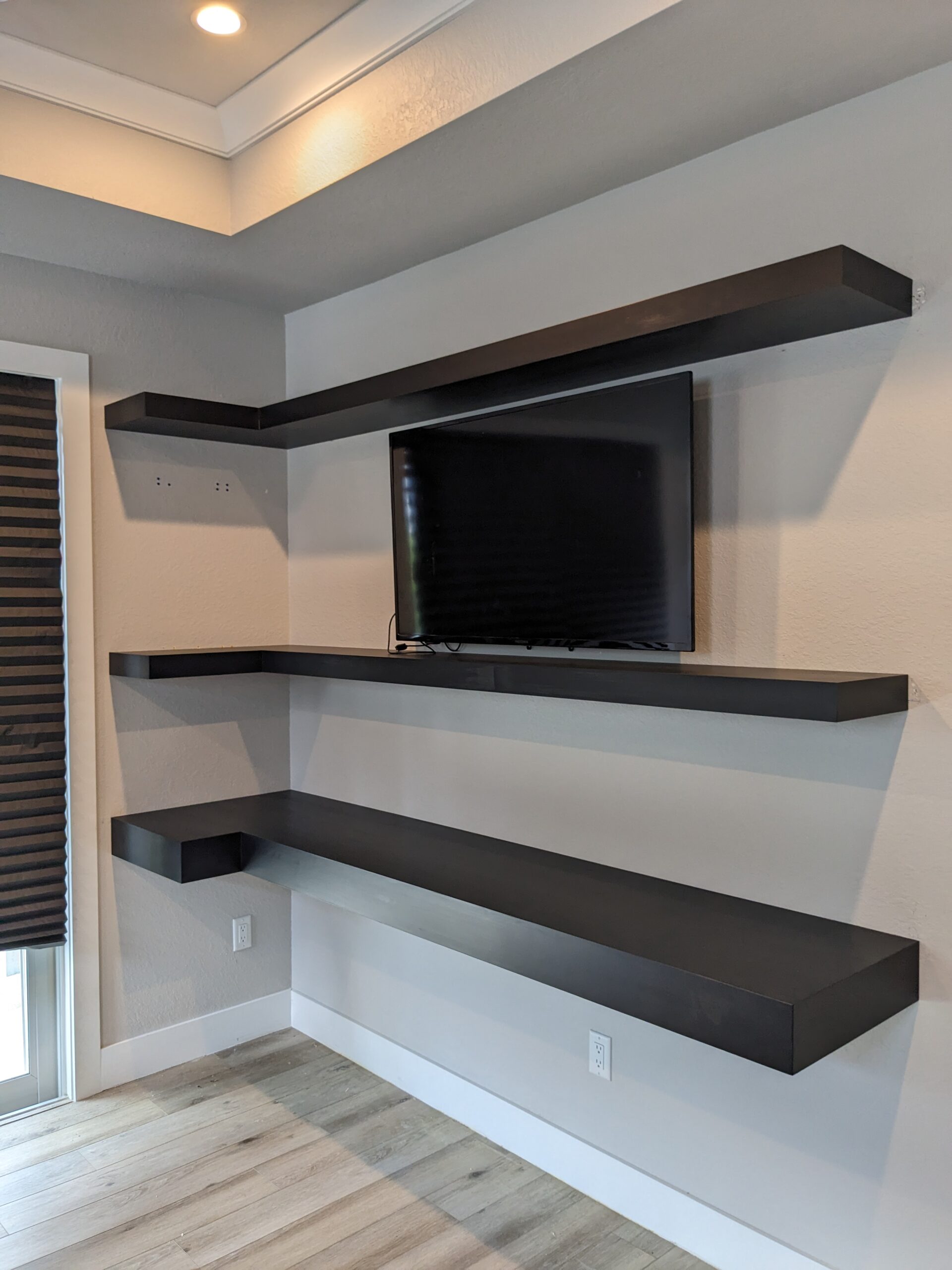Custom-Built-In-Floating-Shelves-Maple-Ebony-Stained-by-CAD-Contracting