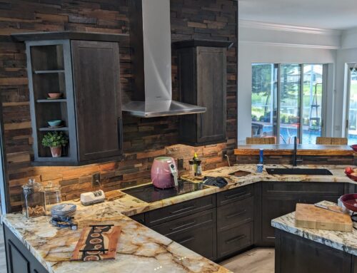 Custom Brazilian Monkey Pod Bar Top, Naples FL