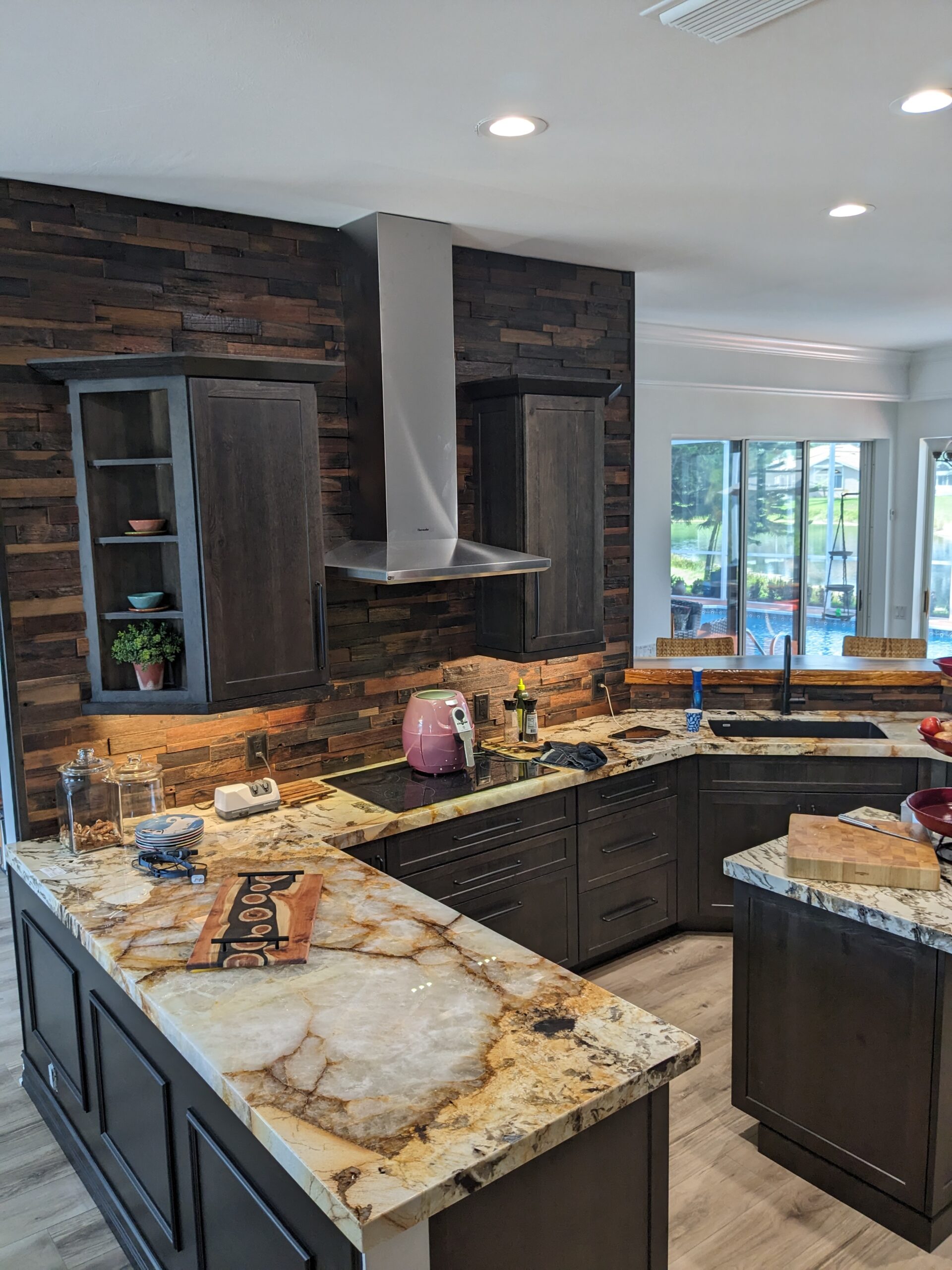 Custom Brazilian Monkey Pod Bar Top, Naples FL, CAD Contracting LLC